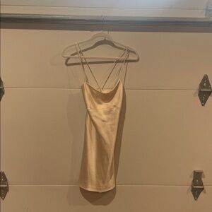 Zara Satin Beige Dress